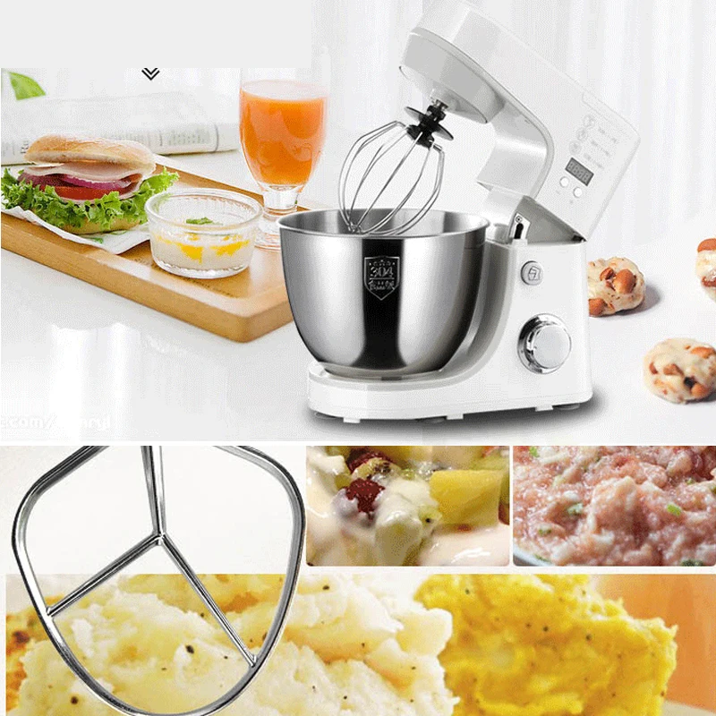 Máquina de cozinhar com suporte automático, liquidificador de alimentos, massa, coqueteleira, ovo, 220 v, 5l