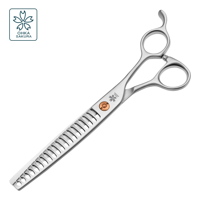 Professional Pet Beauty thinning fish bone scissors 7.0 inch domestic 440C Teddy Bomei dogs grooming hairdressing scissors