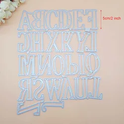 5CM 2 pollici grandi grandi lettere dell'alfabeto taglio del metallo muore stencil per fai da te Scrapbooking fai da te 26 grande alfabeto nuovo