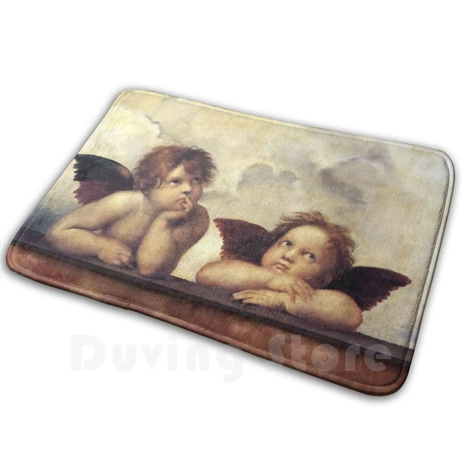 Renaissance Angels Winged Cherubs Mat Rug Carpet Anti-Slip Floor Mats Bedroom Angel Cherubs Renaissance Fine Art Masterpiece