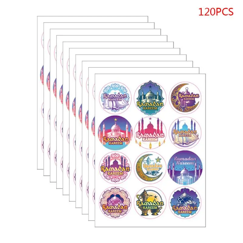 10 Sheets Ramadan Stickers Eid Mubarak Gift Box Label Paper Bag Seal Sticker XX9B