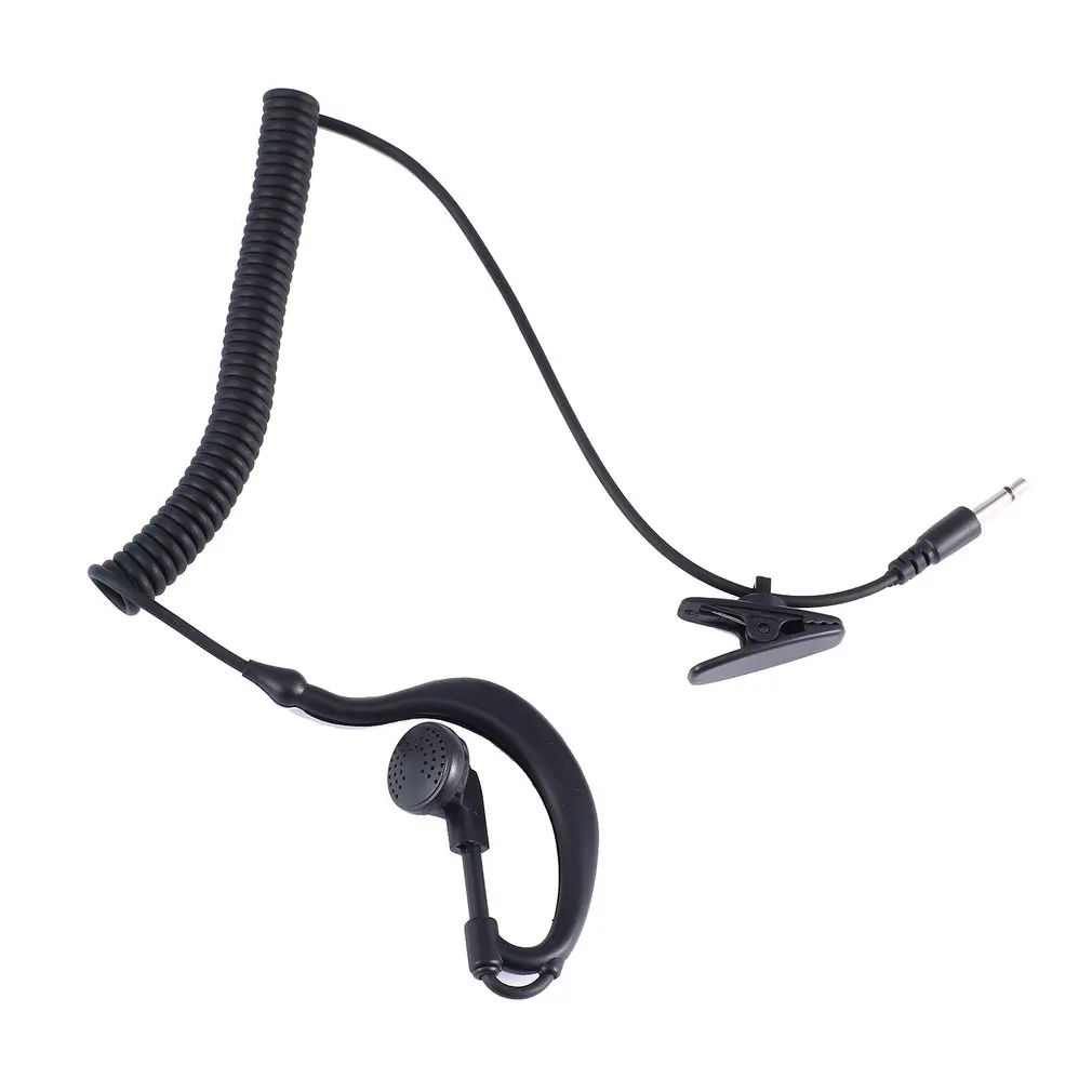 

3.5 Mm Single Earpiece Ear-hook Earphone With Spiral Cable Walkie Talkie Headset Polices Military Earphone