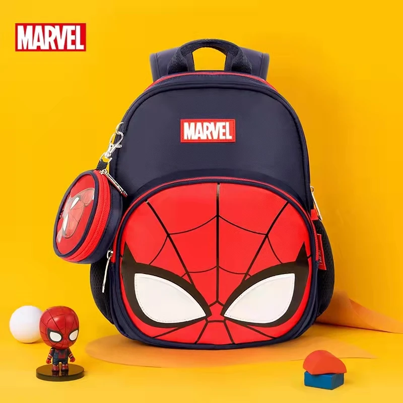 Disney New Kindergarten Backpack For Boys Student Shoulder School Bag For Age 4-9 Years Spider Man Captain America Mochilas