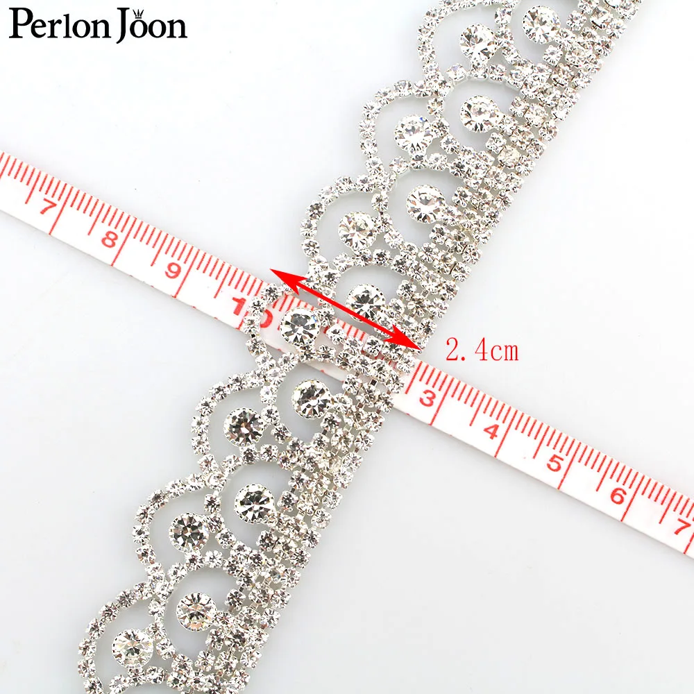 Hot Sale Wavy Shiny Crystal Skirt Sleeve Rhinestone trim dress  Diamond Chain decorated Accessories ML107