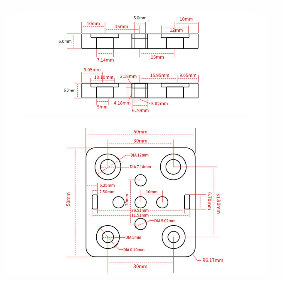 3D Drucker Teil vopenbuildslot V Gantry Plat Set Spezielle Rutsche Platte vslot Für Aluminium Profile V-slot Mini Fünf roulette 1set