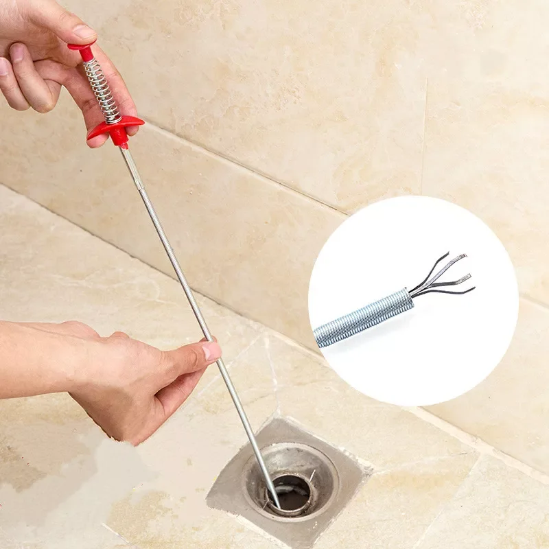 WALFOS Sewer Pipe Unblocker Pipeline Dredge Sink Hair Catcher Drain Cleaner Kitchen Accessories Toilet Brush Cleaning Tools 69cm