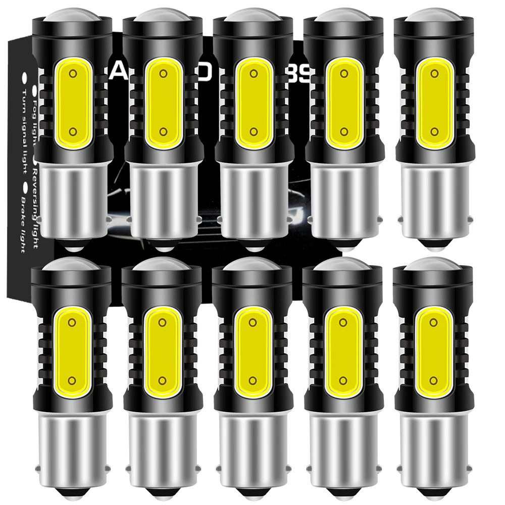 10pcs Signal Lamp 1156 LED BA15S P21W BAU15S PY21W Auto Turn Signal Light 12V 24V COB 1157 BAY15D P21/5W LED Brake Stop Lamps