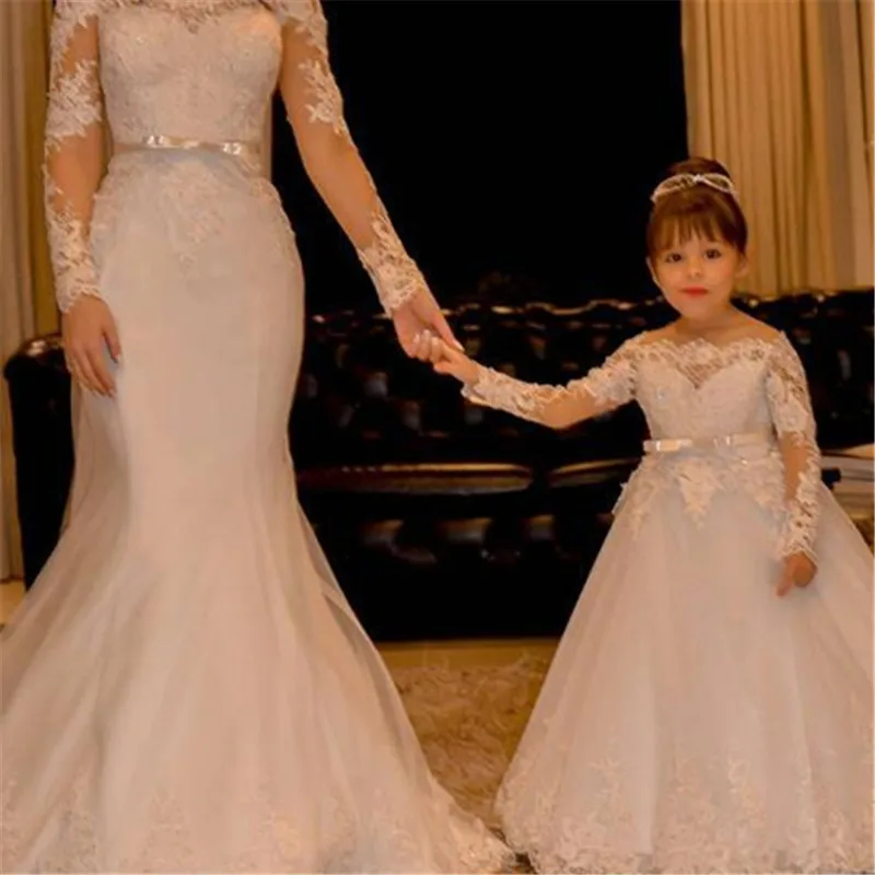 Vestido de flores blanco/Marfil para niña, fiesta de cumpleaños, boda, ocasión Formal, cinturón con cuentas, Princesa, apliques, lazo de encaje, primera commun