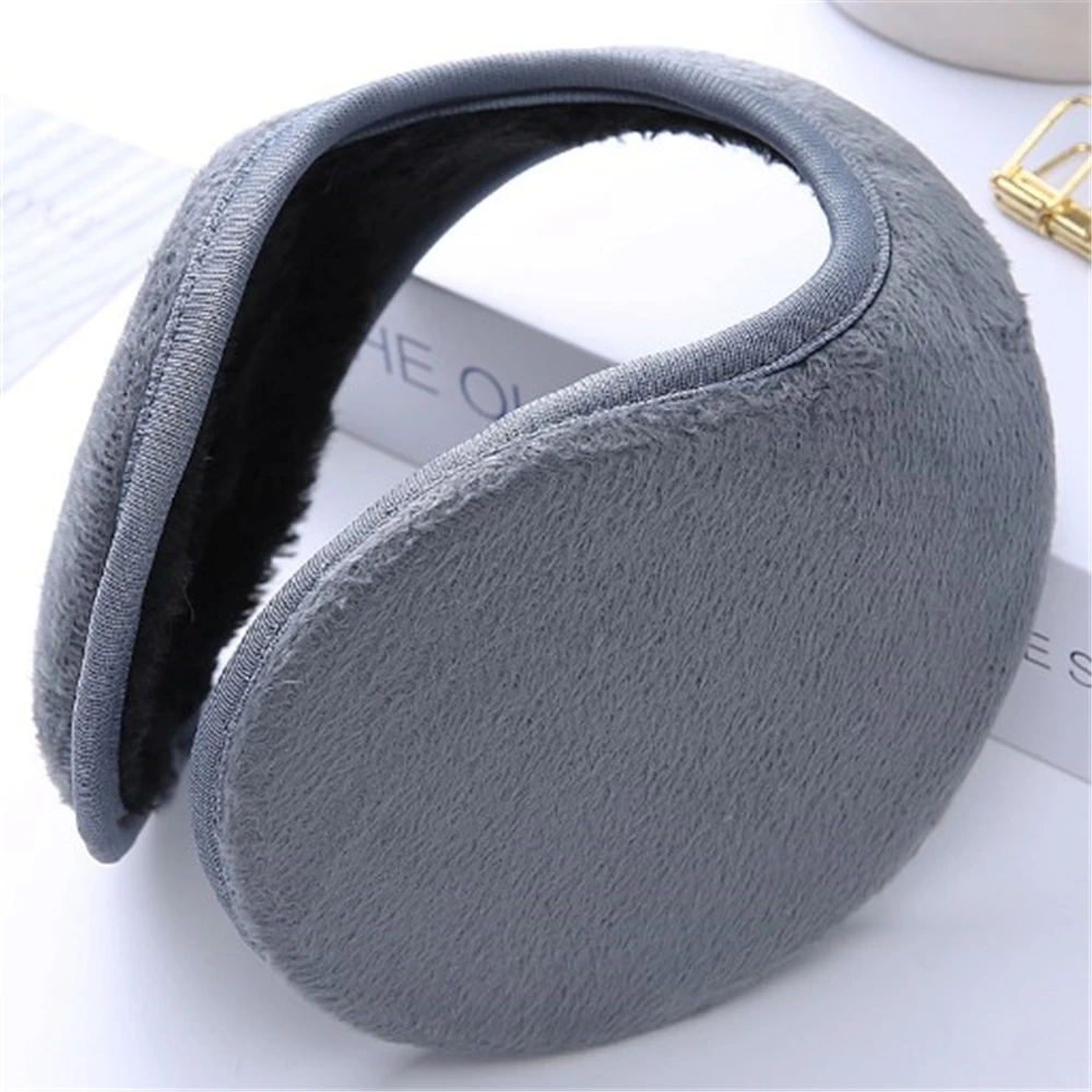 Winter Men\'s Earmuffs Ear Warmth Cold Antifreeze Soild Color Fleece Earwarmer Protectors Thickened Behind the Head Band Headware