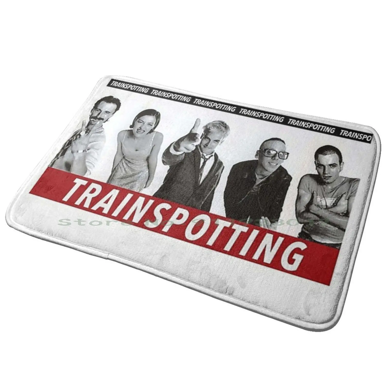 Trainspotting Entrance Door Mat Bath Mat Rug Kidcore Cute Aesthetic Vintage Flowers Pink Love Retro Rainbow Y2k 2000s Indie