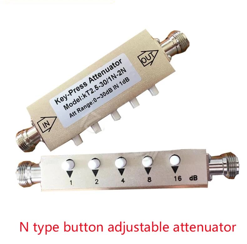 

N-type RF adjustable attenuator 0-30dB 60dB 90dB button step adjustable attenuator