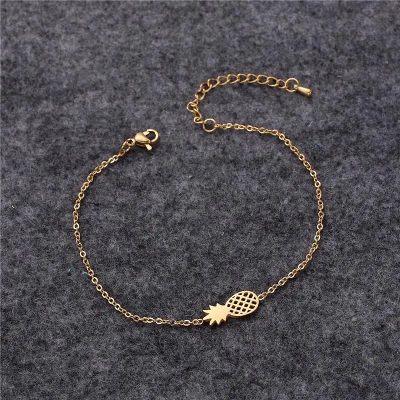 Pineapple Bracelet Fashion Women Titanium Steel Bracelet Fruit Bracelet for Women Chains Bangle Boho Jewelry