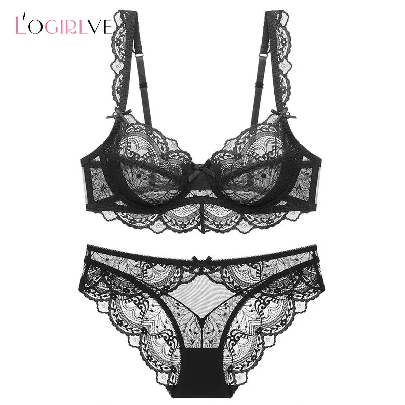 Logirlve Ultrathin White Lace Bra (Plus Size) - usage example