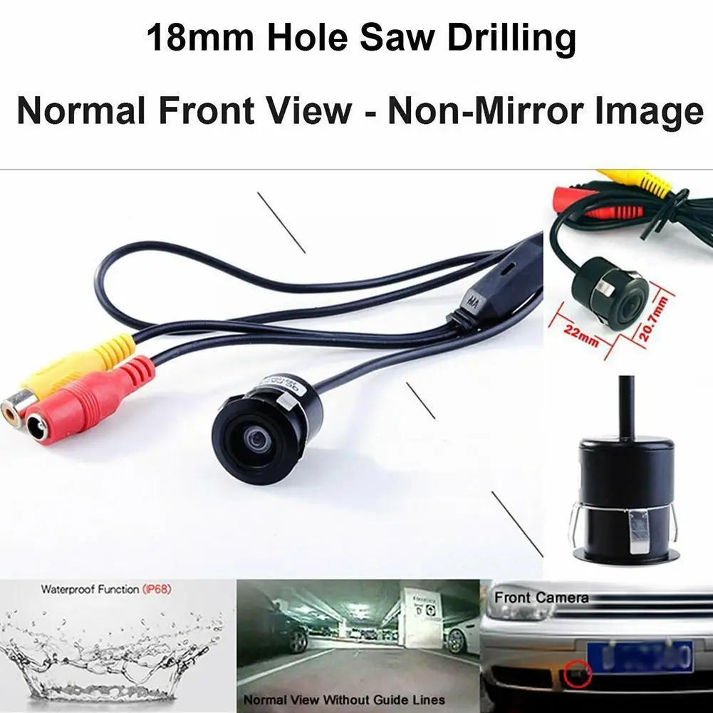 Universal Car Camera For Front View 7070 HD Video With Wide Viewing Waterproof Night Vision, Automatic Parking Monitor D3X3