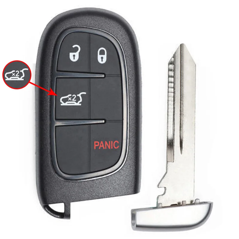 Keyecu GQ4-54T Slimme Afstandsbediening Autosleutelzakje 3 4 5 Knoppen 433 MHz 4A PCF7953M Chip voor Jeep Cherokee 2014 2015 2016 2017 2018 2019