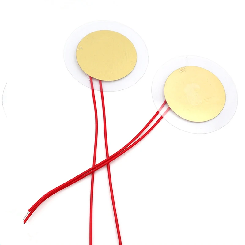 Zumbador de cerámica de 35MM + 50MM, pasta de 50MM, película de PVC, 35mm de diámetro, con cable de cobre, para altavoz DIY, 10 unids/lote