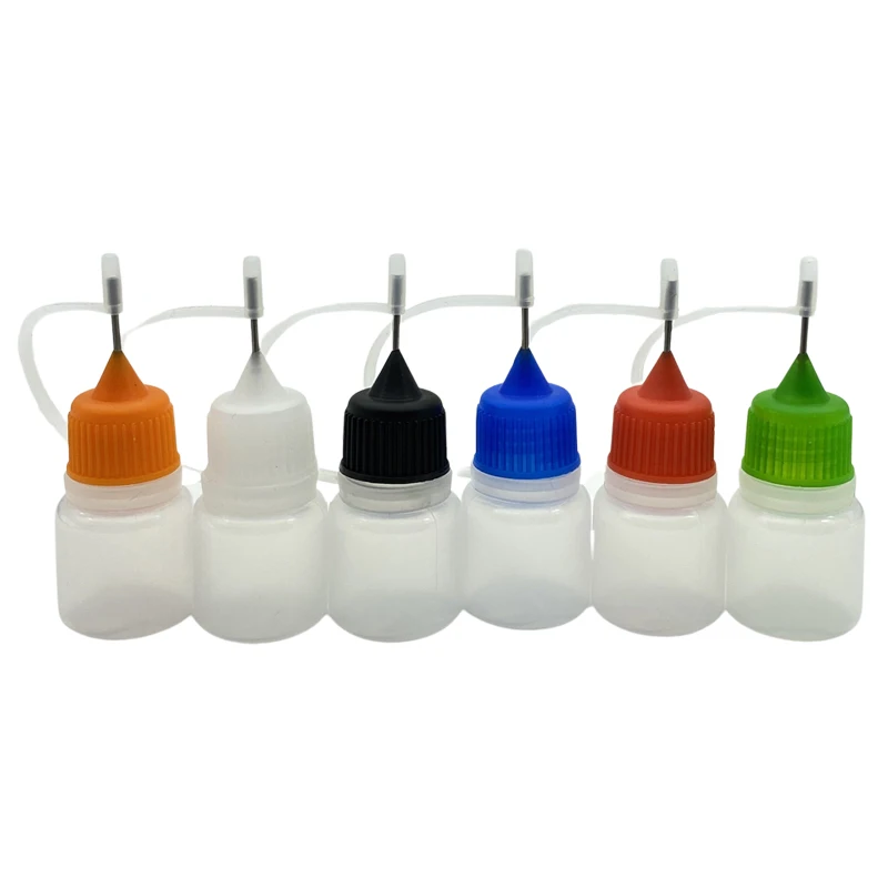 

20pcs 3CC Plastic Needdle Bottle Empty Jar For Liquid With Metal Dropper 3ml Vial Screw Cap Container