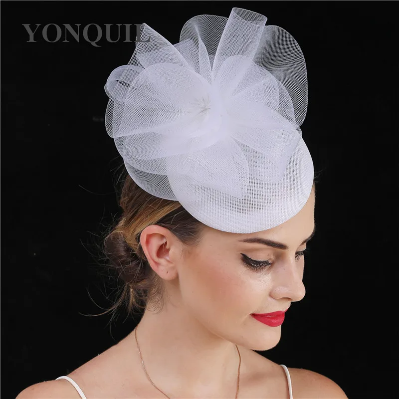 ĐẦM CƯỚI Đẹp Xanh Fascinator Htas Dây Đội Đầu Dành Cho Nữ Đảng Ăn Tối Mũ Kẹp Tóc Hoa Thanh Lịch Millinery Nhân Dịp