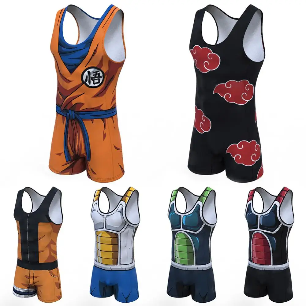 Pantalones Cargo informales Vegeta Goku para hombre, Mono corto sin mangas de una pieza, camisas divertidas