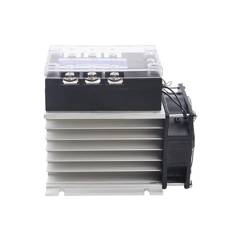 Three-phase Solid State Relay DC Control AC 380V 40A SSR-3 032 3840Z DC-AC Complete Set (Relay, Heat Sink, Fan)