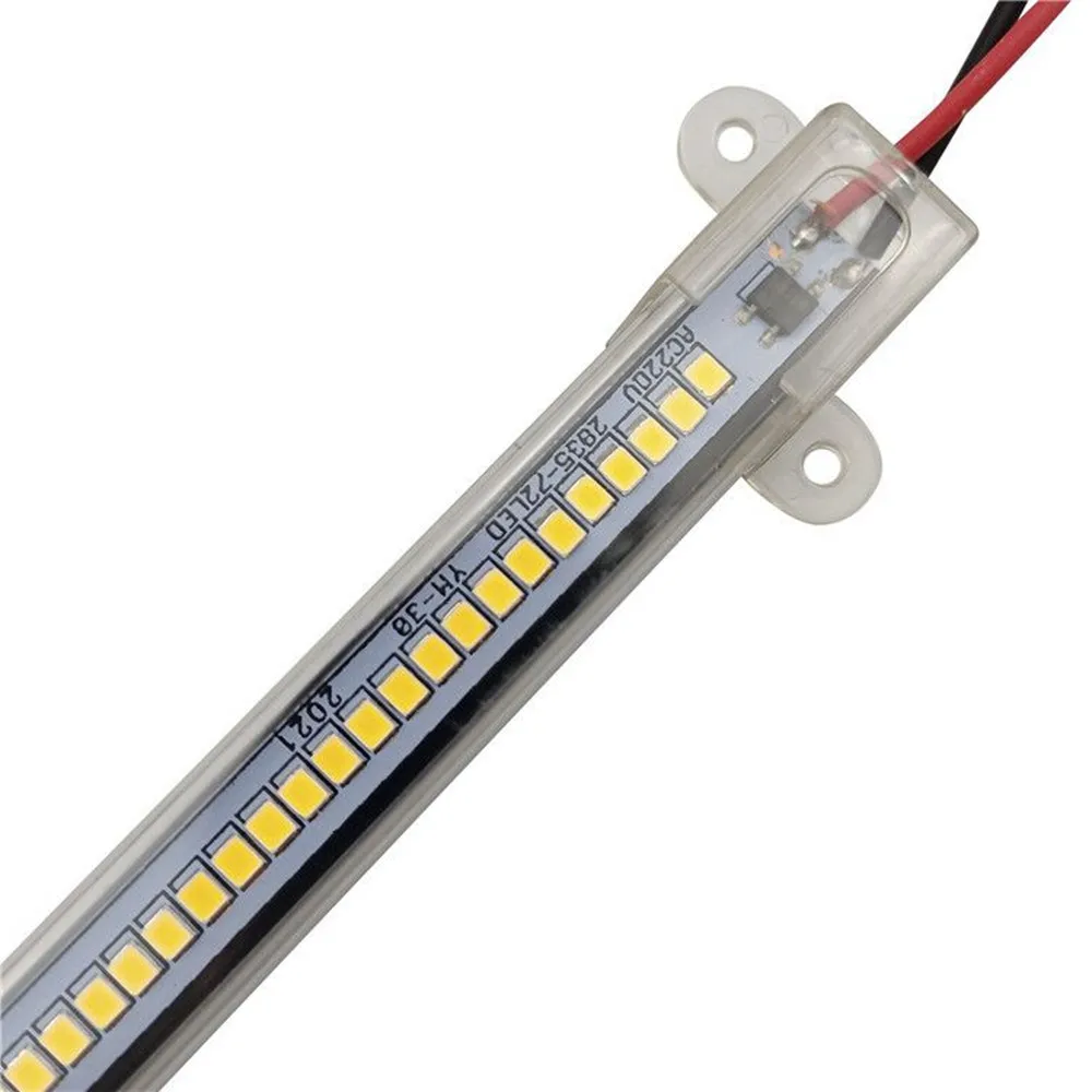 5 pces dc 12v 24v ac 220v smd 2835 5630 led rígido barra de tira tubo luz escudo de alumínio para a decoração da parede do armário de cozinha em casa