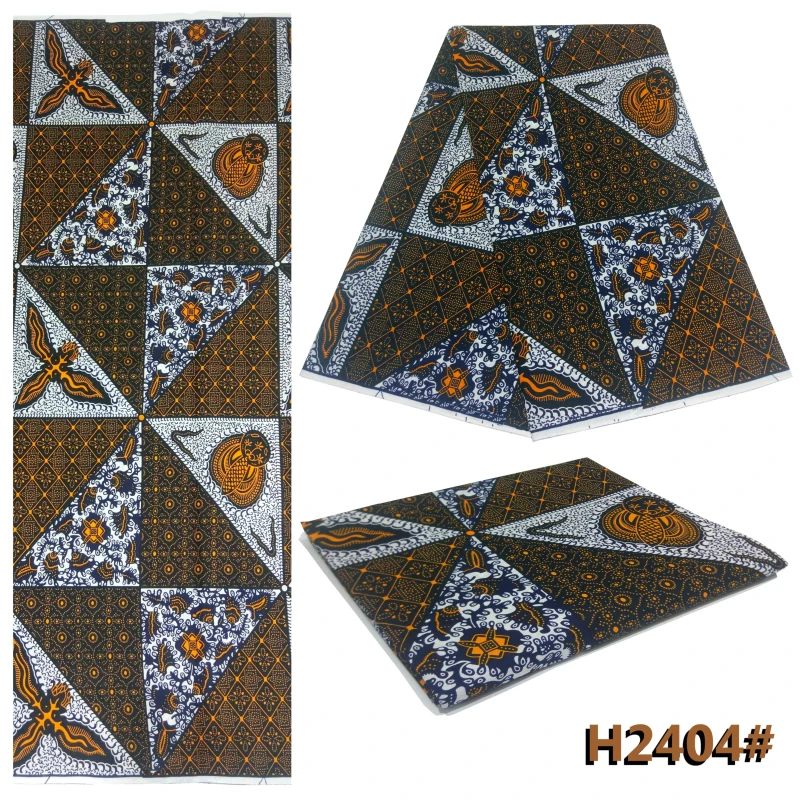 Tela africana con estampado inglés, tela de Ankara nigeriana, 6 yardas por lote, cera pagne