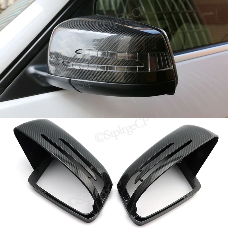 

For Mercedes Benz A Class W176 2013-2018 Rearview mirror cover bright black carbon fiber pattern mirror cover Mirror accessories