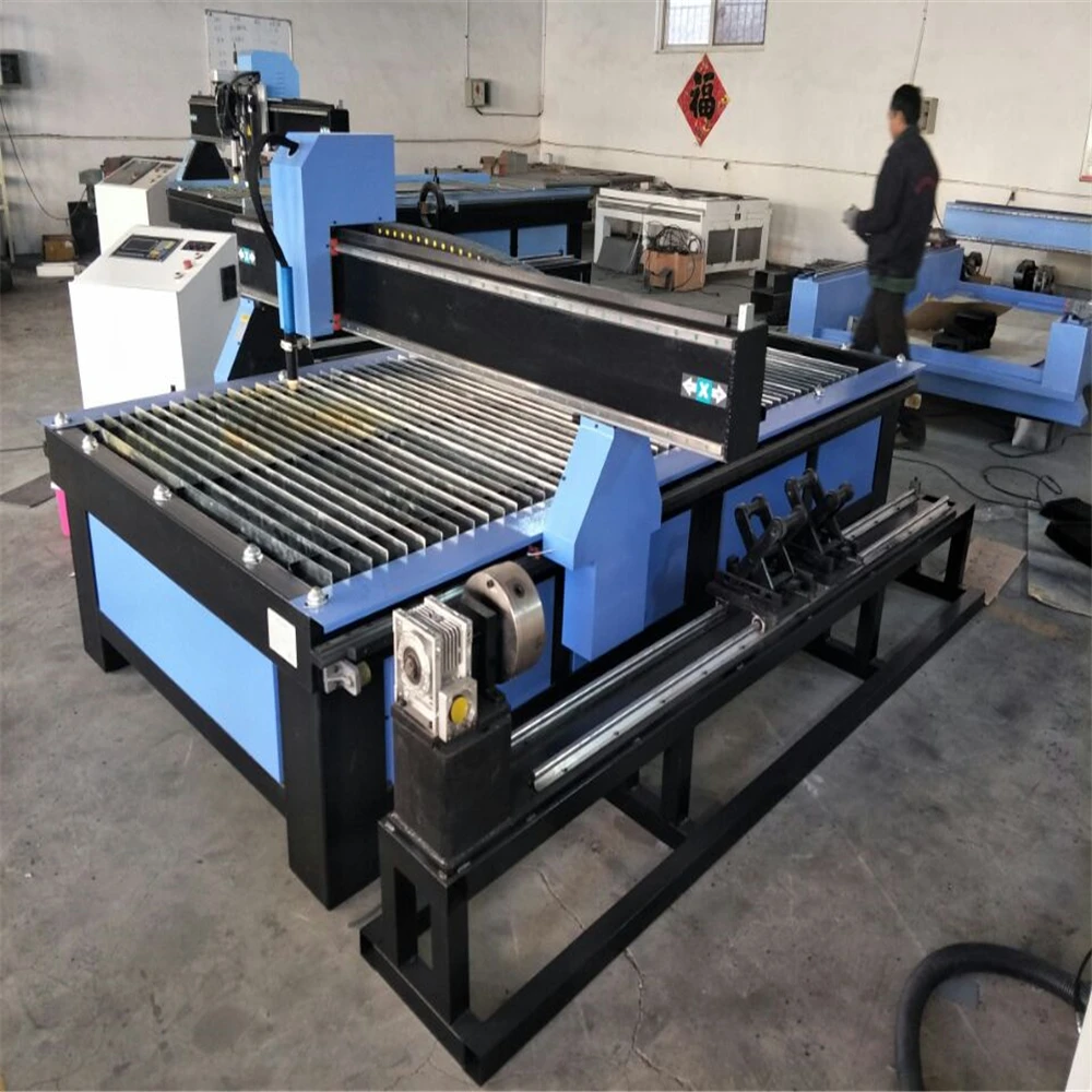 

China Metal Tube Plasma Cutting Machine 1325/1530 Table Cnc Plasma Cutter With Rotary Price Metal Pipe CNC Plasma flame cutting