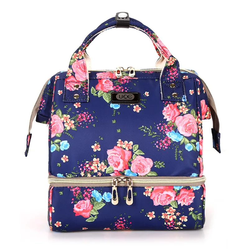 Floral Multi-functional Mommy Diaper Backpack Maternity Large Capacity Dry Wet Separation Zipper Mother Travel Nappy Nursing Bag