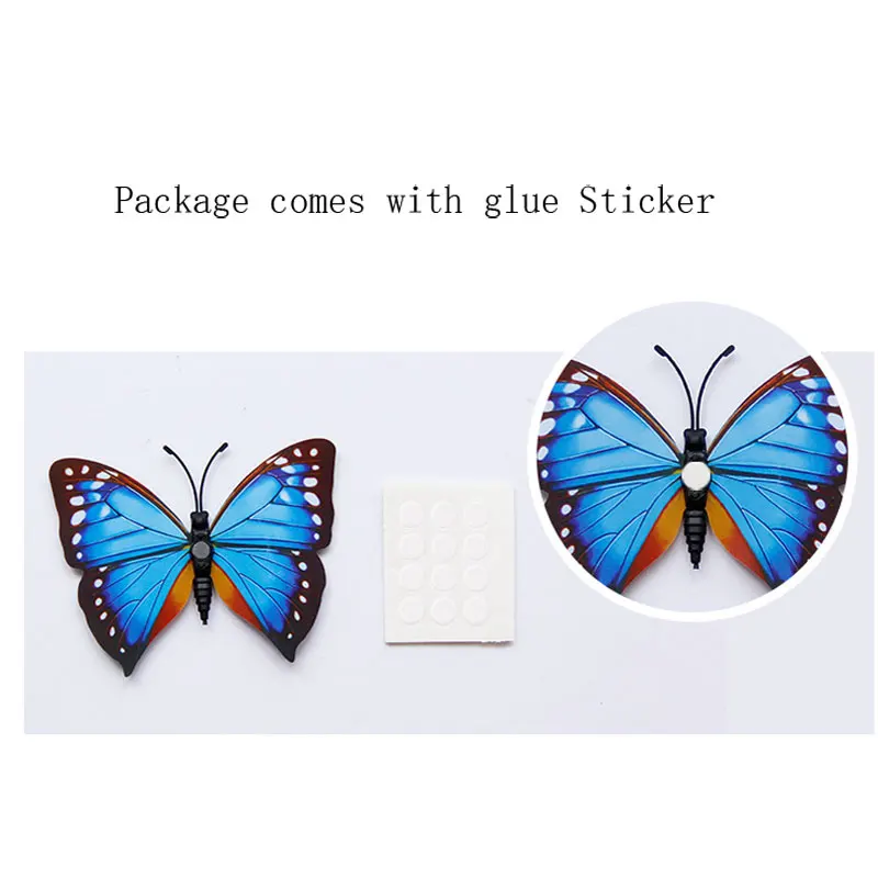 Home Decoration 3D Stickers Double Layer Wings PVC Butterfly And Plastic Dragonfly For Wall And Fridge Room Dector