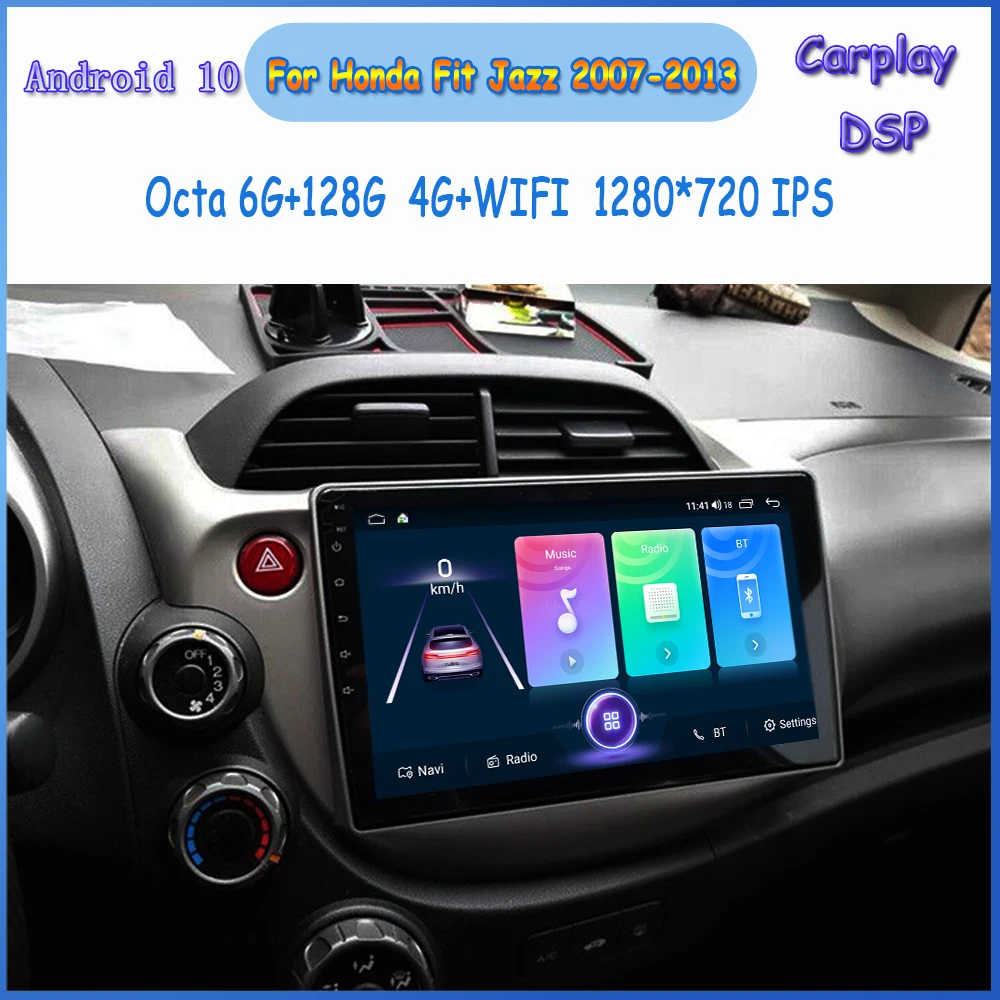 Yulbro android car radio for Honda Fit Jazz 2008 2009 2010 2011 2012 2013 car multimedia dvd gps video navigation audio headunit