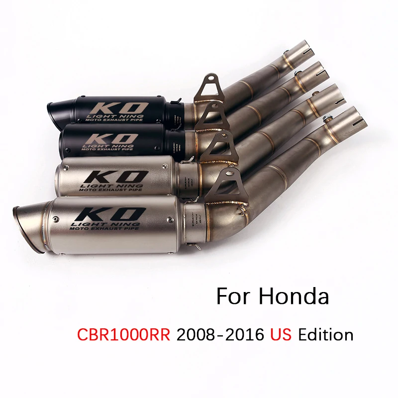 60mm for Honda CBR1000RR 2008-2016 Motorcycle Exhaust Pipe Middle Link Pipe Slip On 60mm Mufflers US Edition Reserve Catalyst