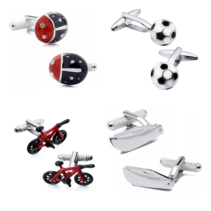 HAWSON Interesting Cufflinks Set 4 Pairs Fashion Cufflinks for Mens French Shirt High Quality Cuff Buttons Best Gifts for Boy