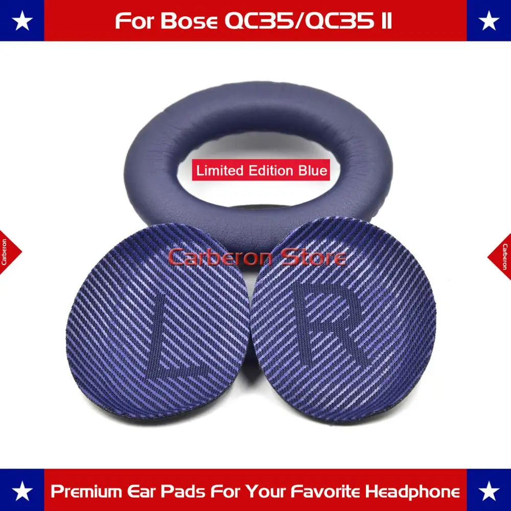 ボースqc35/qc35 iiヘッドフォン用のTolencil交換用イヤーパッドイヤークッション (qc35文字付き) (任意の青)