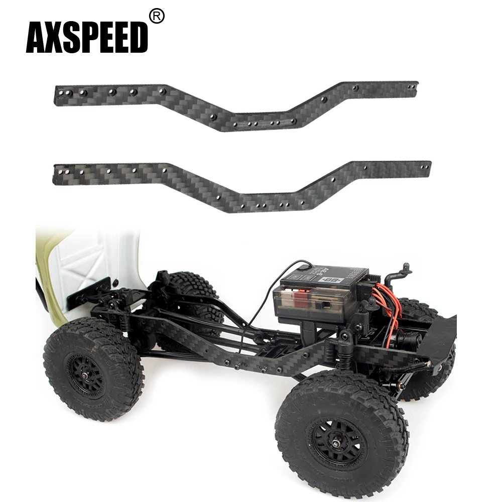 Кронштейн AXSPEED из углеродного волокна для рамы автомобиля Axial SCX24 Deadbolt C10 Wrangler Gladiator Bronco 1/24 детали для радиоуправляемого гусеничного автомобиля