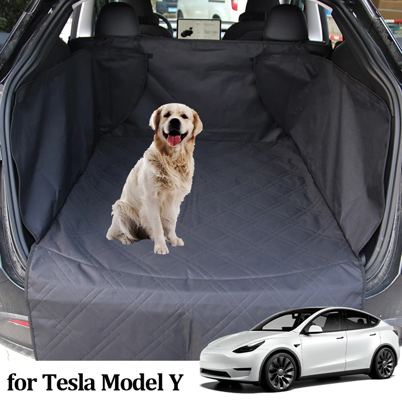 for Tesla Model Y 2024 HW4.0 Rear Trunk Dog Seat Cover Car Pet Mat Oxford Waterproof Pad Bed Interior Protection Accessories