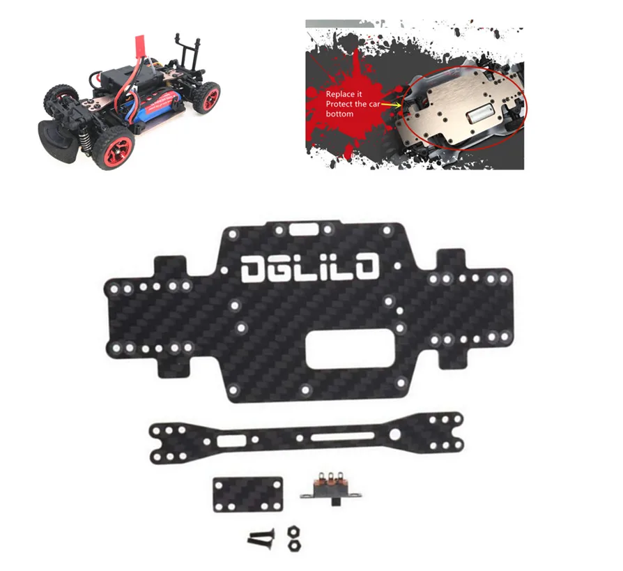 

Durable Carbon Fiber Chassis Replacement Repair Parts For WLtoys 1/28 K969 K979 K989 K999 P929 P939 RC Car