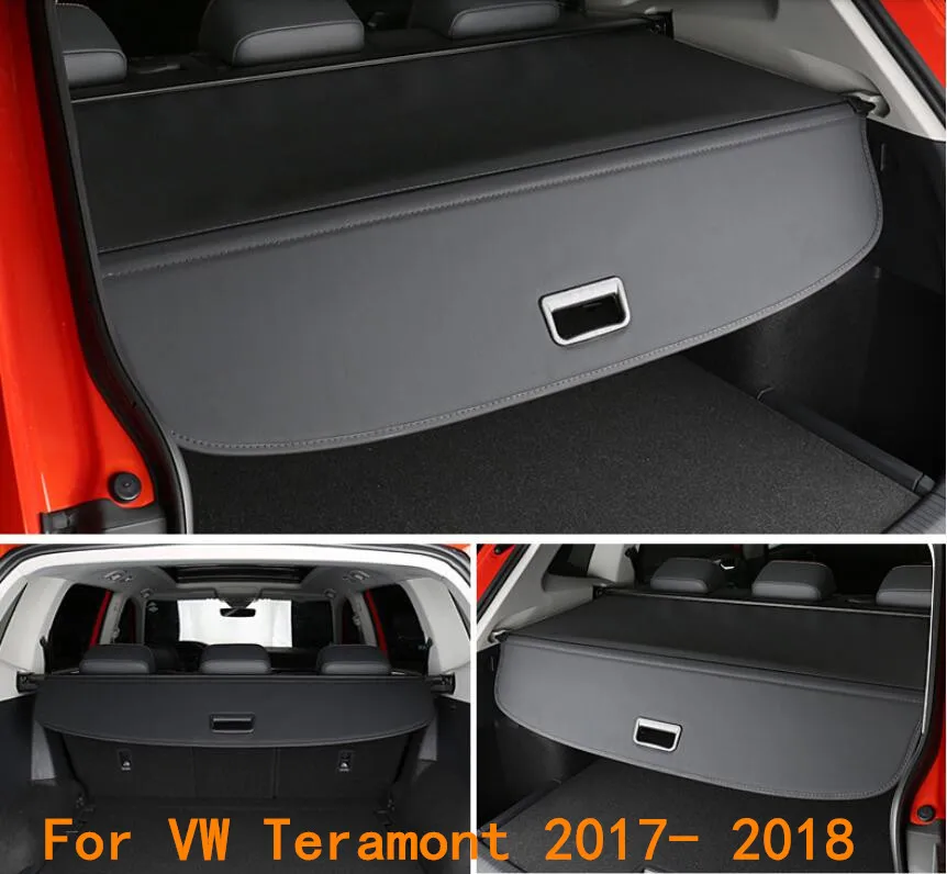 

Car Rear Trunk Security Shield Cargo Cover Fits For Volkswagen VW Teramont 2017 2018 2019( black, beige)