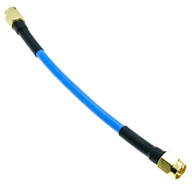 SMA macho para conector macho SMA, RG402, RG-402, Semi flexível, cabo coaxial, 0,141 ", 50ohm, azul