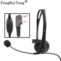 2-Pin Walkie Talkie Mic Headset Bouncer Headphone For BAOFENG UV-5R 5RA/B/C/D/E 888S KENWOD TK-3107 TYT  Radios Plug Accessories