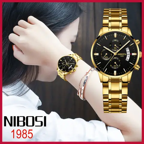 Luxury Gold Women's Quartz Watch NIBOSI