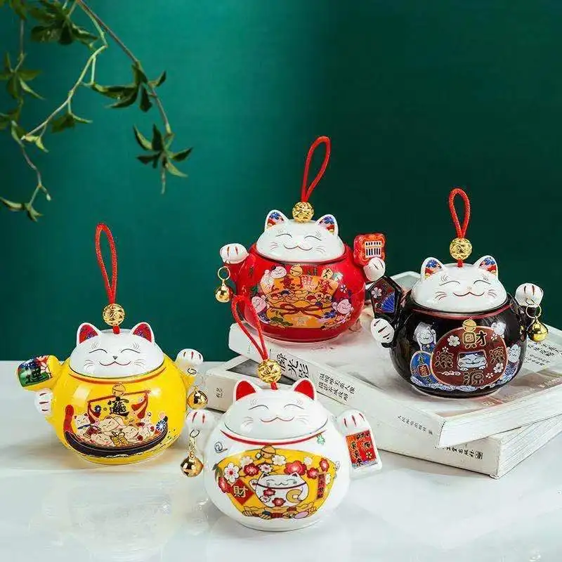 300 مللي جرة للحيوانات الأليفة رماد القط شكل تذكاري الحرق الجرار-مصنوع يدويا الأسود ديكور الجرار لجنازة القط جرة الكلب جرة