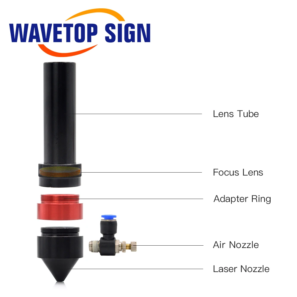 WaveTopSign China PVD ZnSe Lente de foco a laser Dia.12 18 19 20mm FL38.1 50.8 63.5 76.2 101.6mm para máquina de gravação a laser Co2