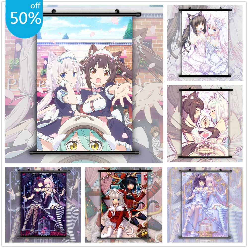 Nekopara Chocola Vanilla Anime Posters Canvas Painting Retro Poster Wall Decor Poster Wall Art Picture Room Decor Home Decor