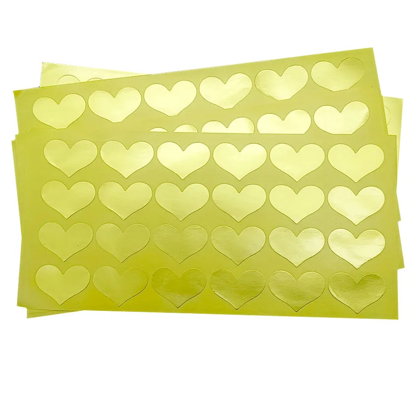 120pcs/lot Multi Gold Heart Series Adhesive Paper Decorative Seal Sticker DIY Scrapbook Sticky Package Label Bookmark For Gifts