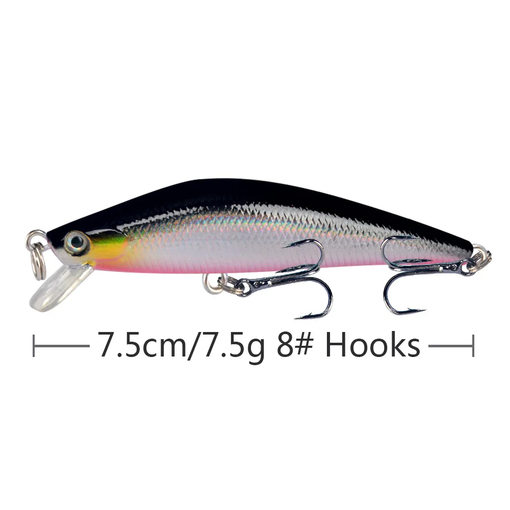1PCS Japan Hot Model Floating Minnow Fishing Lures 7.5cm 7.5g Jerkbait Bass Pike Carkbait Wobblers Swimbait Professional Bait