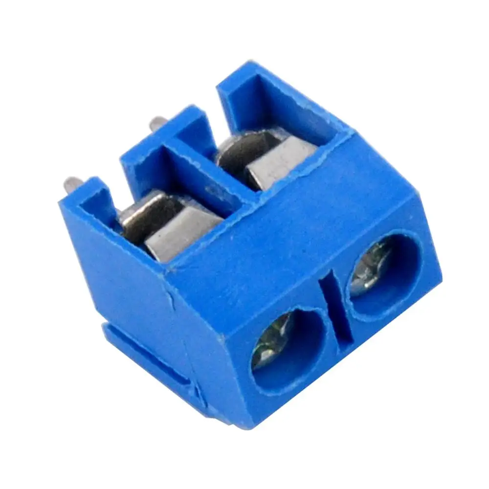 50pcs KF301-2P Screw Terminal Plug-in Connector 5.0mm Blue 2Pin 250V/16A Brand New