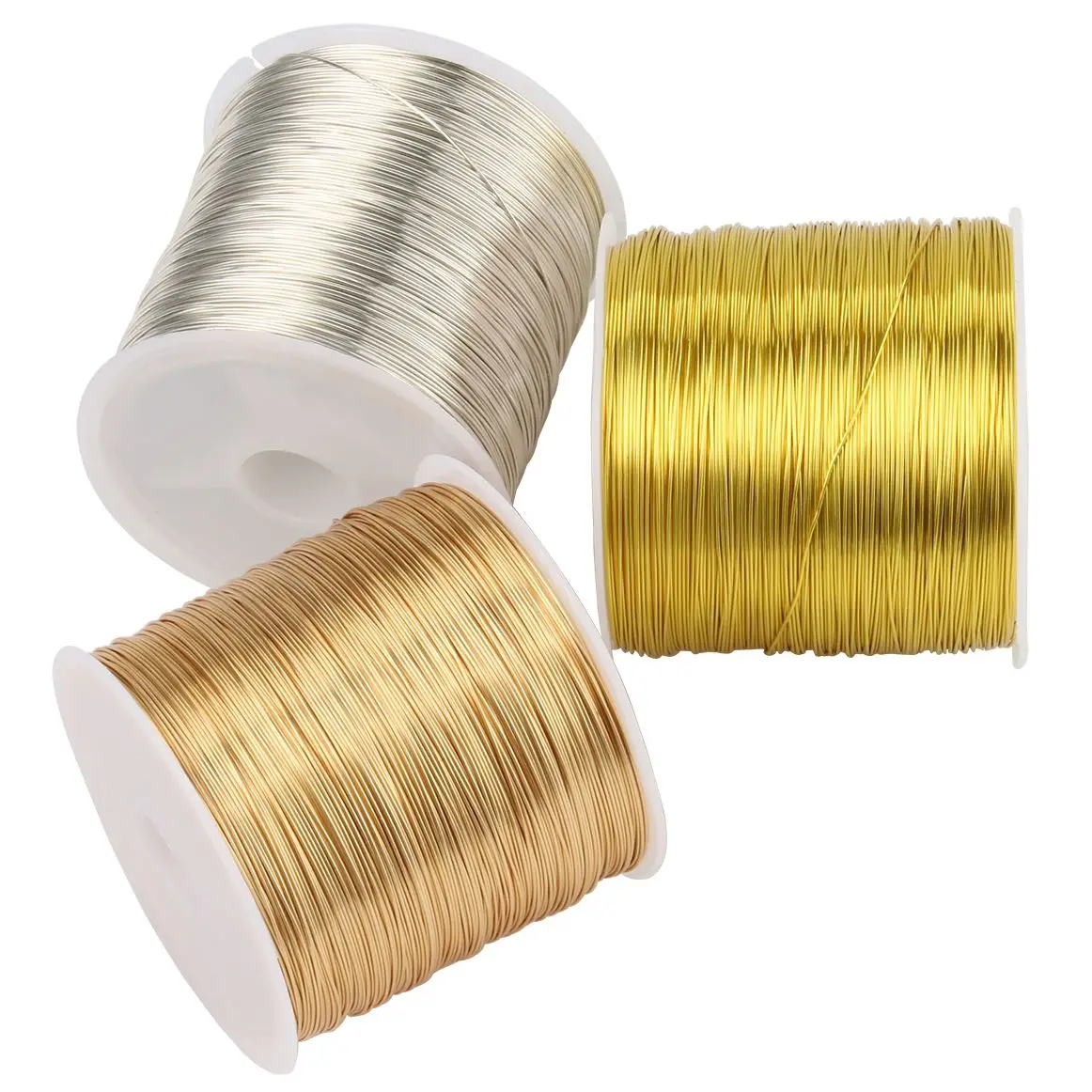 

100M/Roll Gold Silver Color Copper Wire for Bracelet Necklace DIY Colorfast Beading Wire Jewelry Cord String Handcraft Making