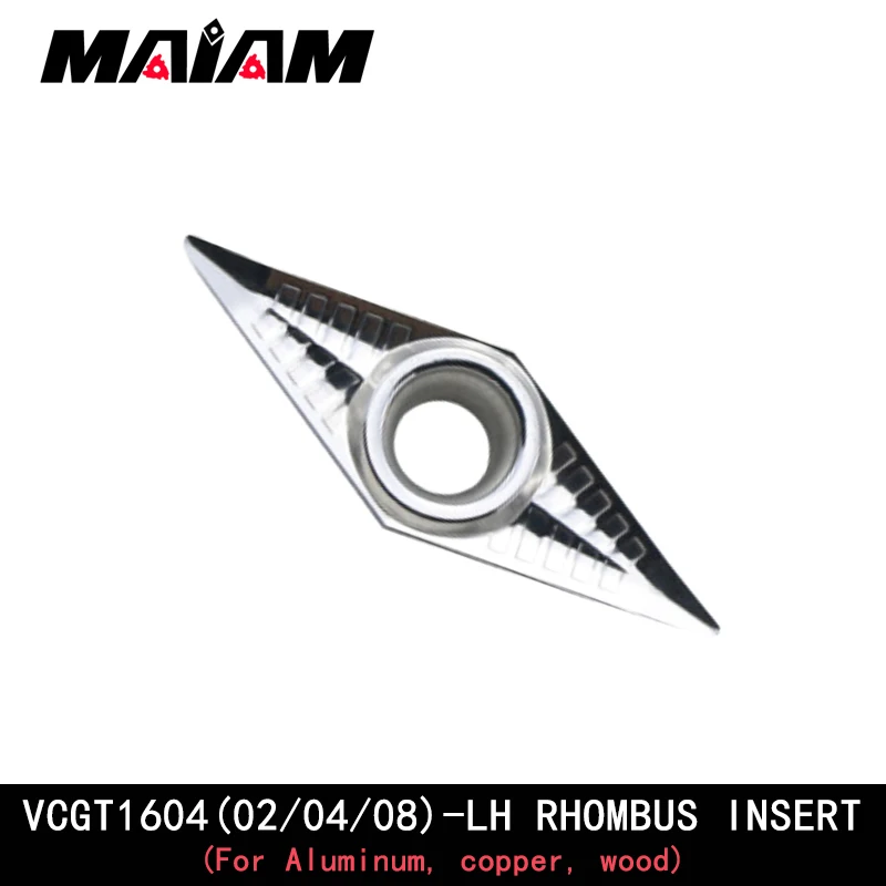 VCGT VCGT1103 VCGT1604 Utensile per tornitura Inserto a rombo 02 04 08 lh ak e SVQCR asta per utensili per tornitura per alluminio, rame, legno