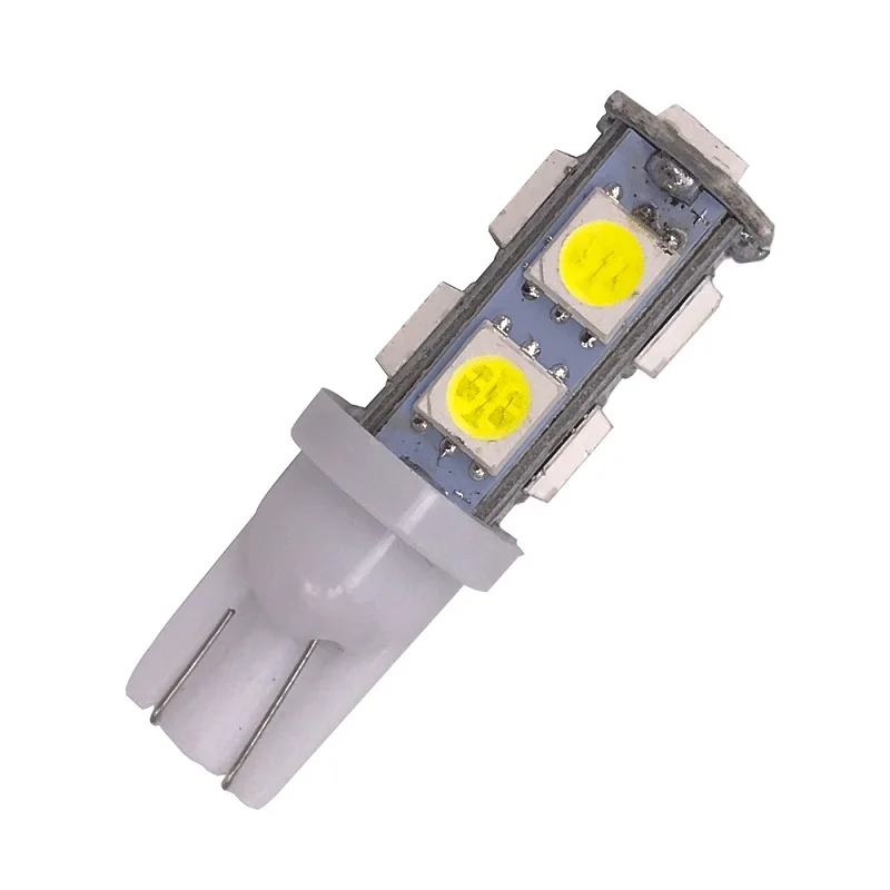 500X T10 9 SMD 5050 led Car 194 W5W reading door corner turn signal light instrument lamp Wedge Interior clearance Bulbs 7 color